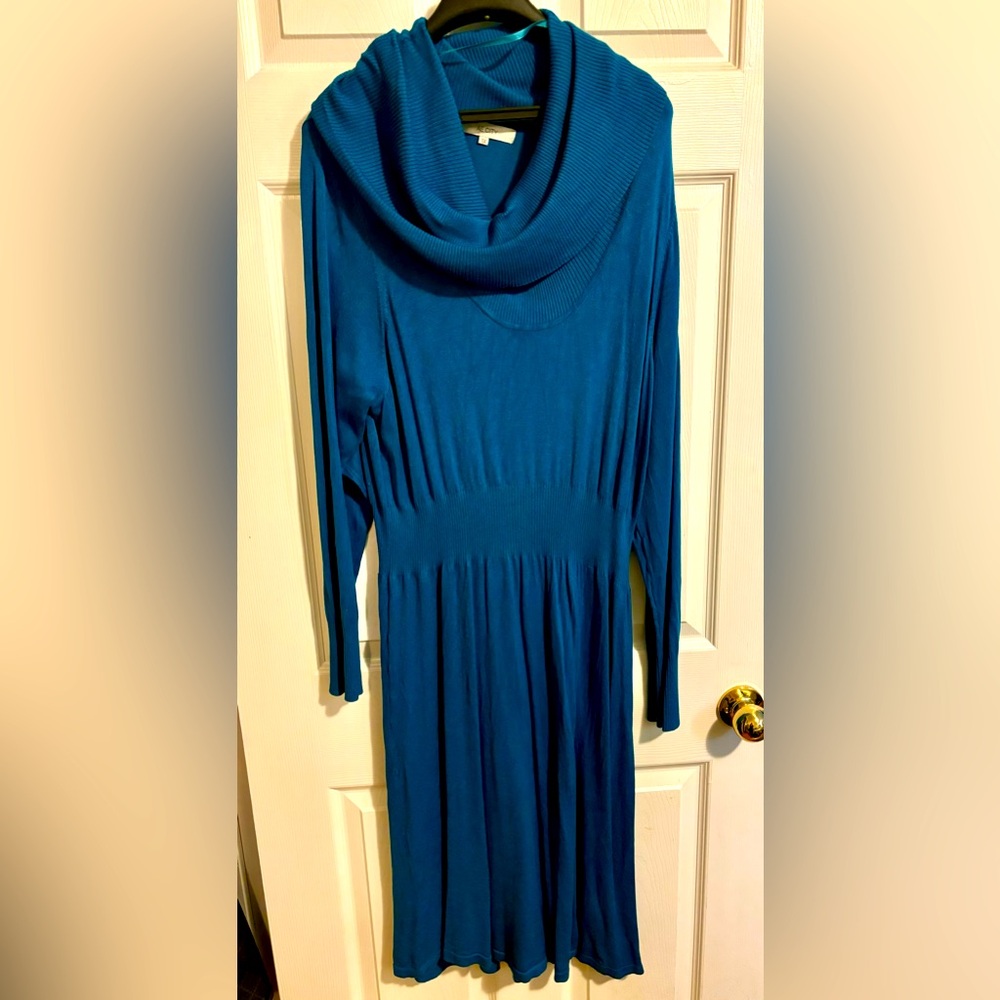 Additional Elle AE City 1X cowl neck knit long sleeve dress